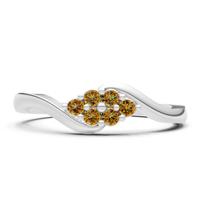 Wave Cluster Prong Ring - Round