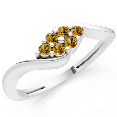 Wave Cluster Prong Ring - Round