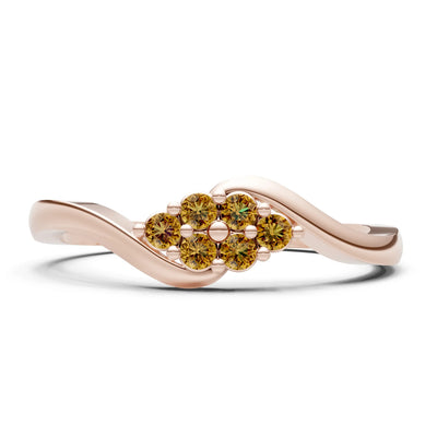 Wave Cluster Prong Ring - Round