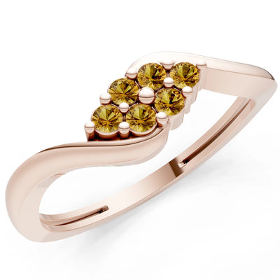 Wave Cluster Prong Ring - Round