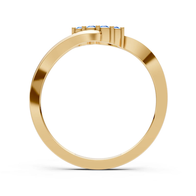 Wave Cluster Prong Ring - Round
