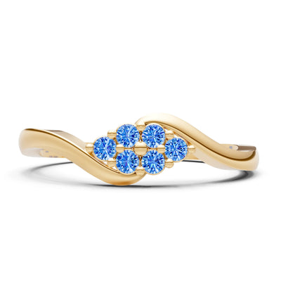 Wave Cluster Prong Ring - Round