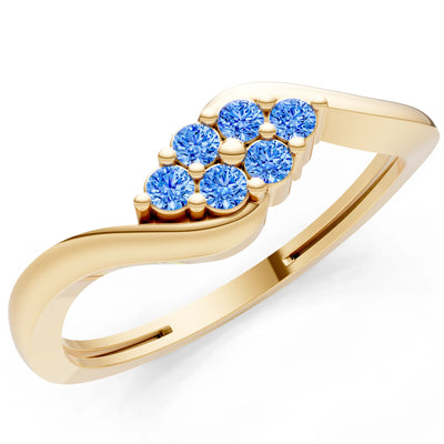 Wave Cluster Prong Ring - Round