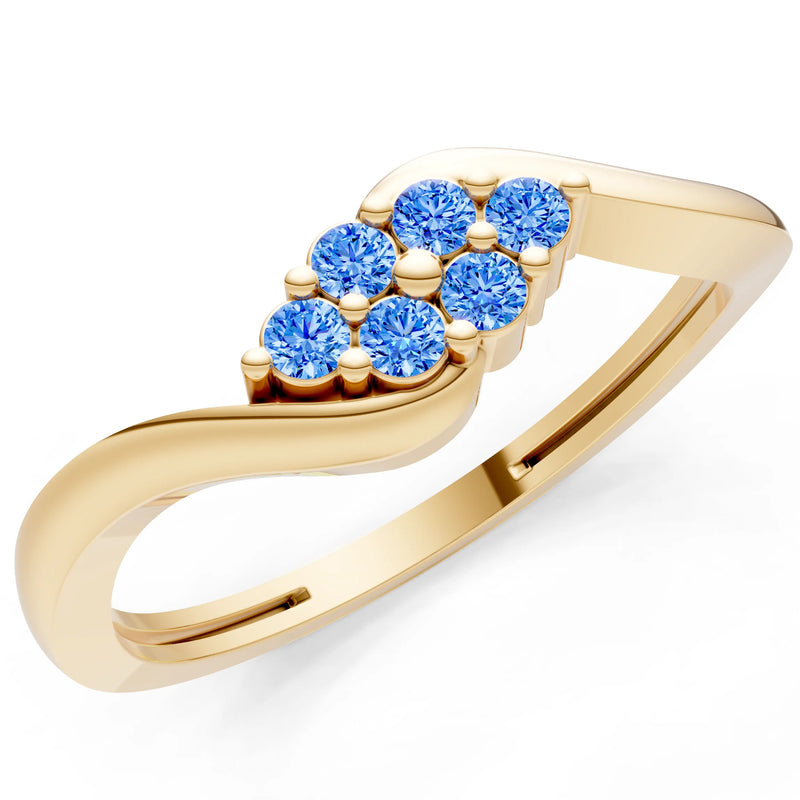 Wave Cluster Prong Ring - Round