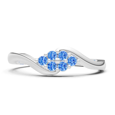 Wave Cluster Prong Ring - Round