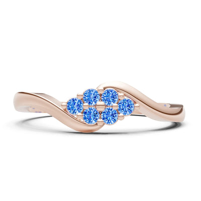Wave Cluster Prong Ring - Round