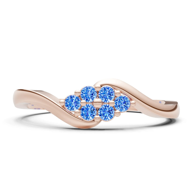 Wave Cluster Prong Ring - Round