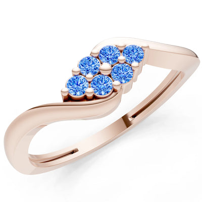Wave Cluster Prong Ring - Round