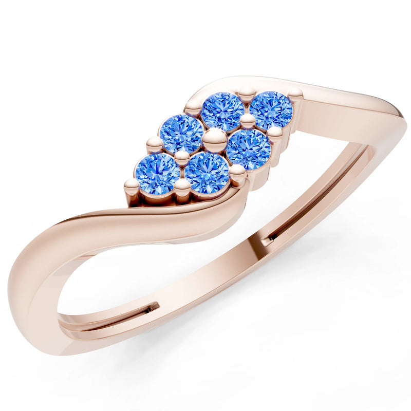 Wave Cluster Prong Ring - Round