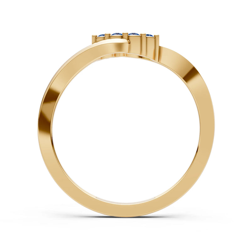 Wave Cluster Prong Ring - Round