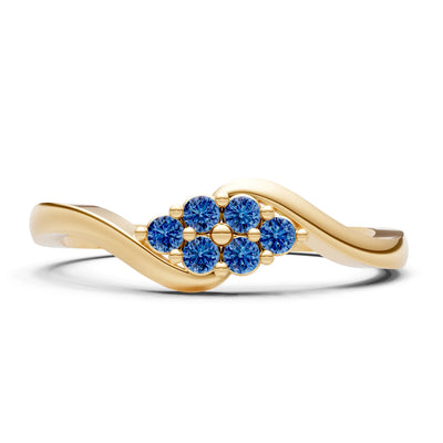Wave Cluster Prong Ring - Round
