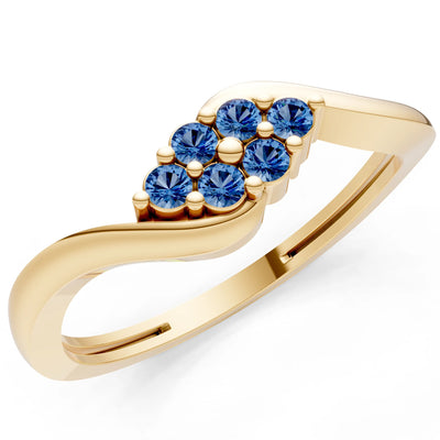 Wave Cluster Prong Ring - Round