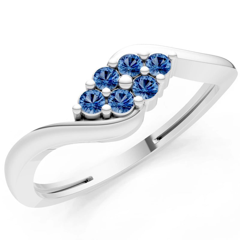 Wave Cluster Prong Ring - Round