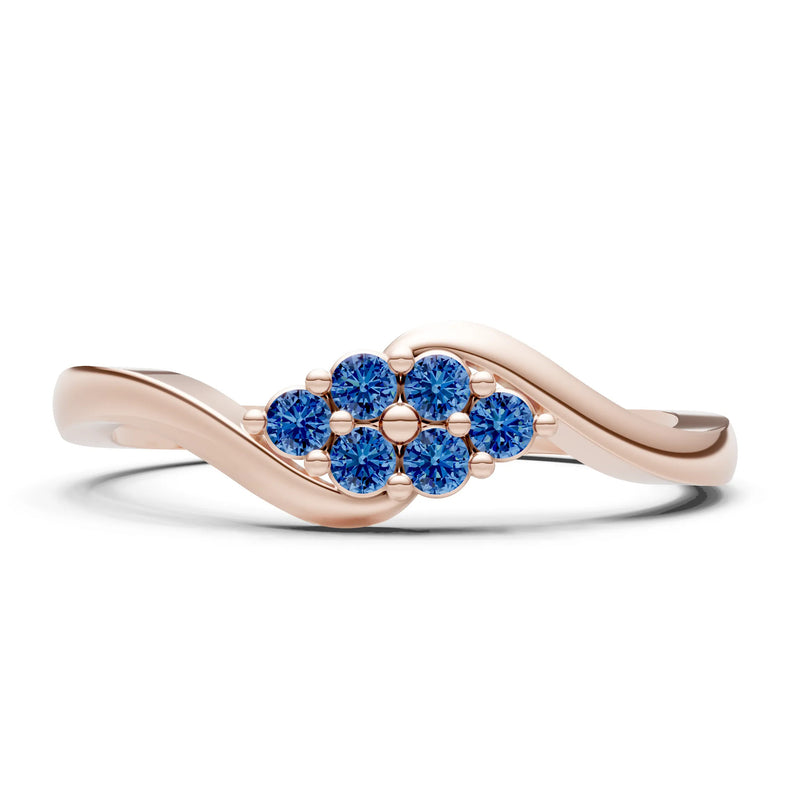 Wave Cluster Prong Ring - Round