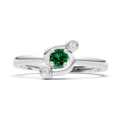 Emerald Trinity Harmony Three-Stone Stacking Ring