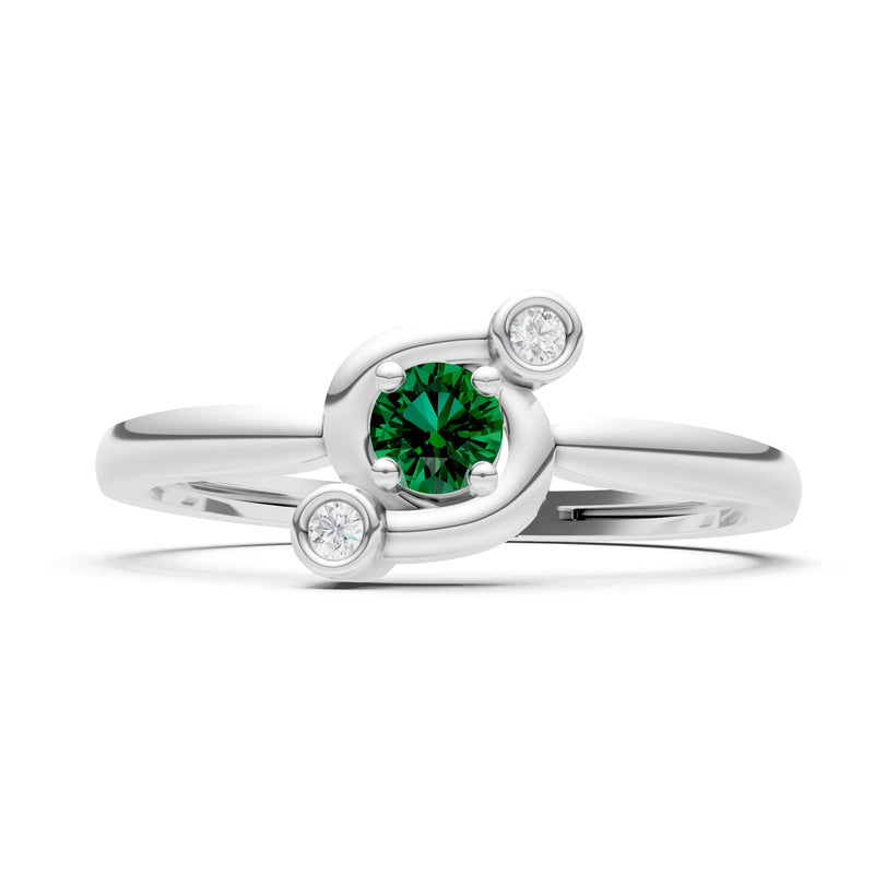 Emerald Trinity Harmony Three-Stone Stacking Ring