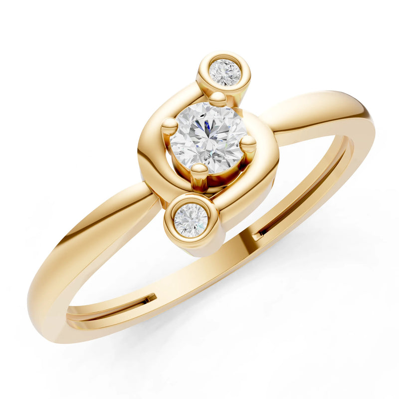 Diamond Trinity Harmony Three-Stone Stacking Ring