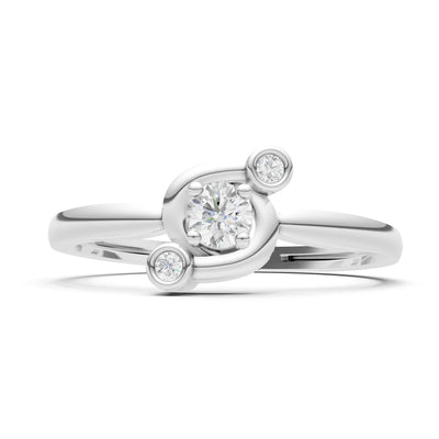 Diamond Trinity Harmony Three-Stone Stacking Ring
