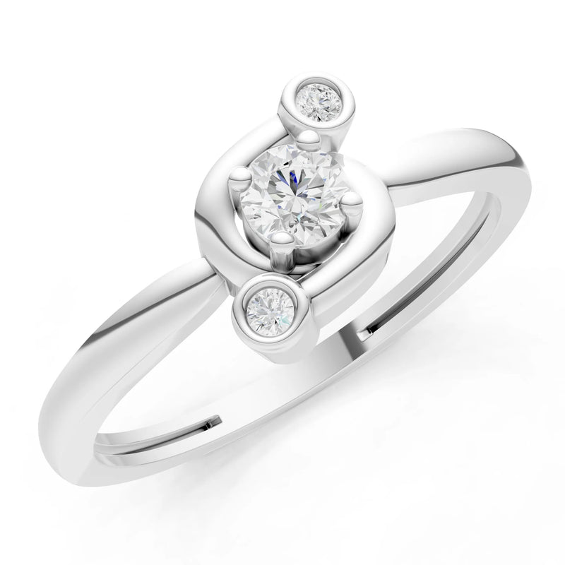 Diamond Trinity Harmony Three-Stone Stacking Ring