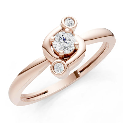 Diamond Trinity Harmony Three-Stone Stacking Ring