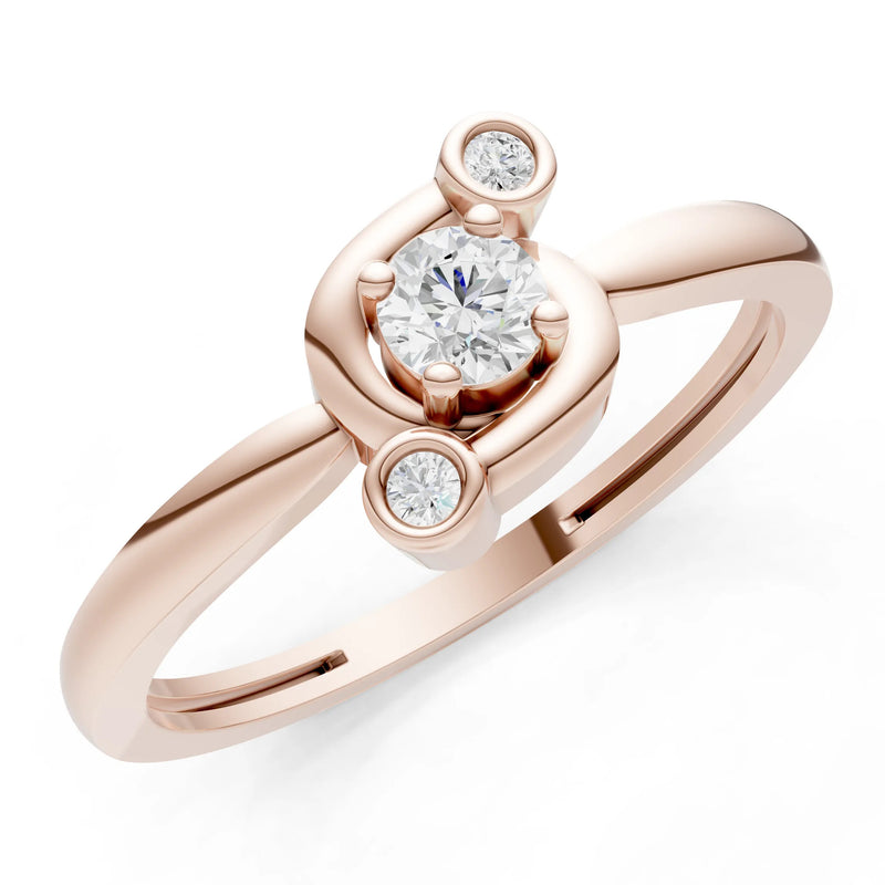 Diamond Trinity Harmony Three-Stone Stacking Ring