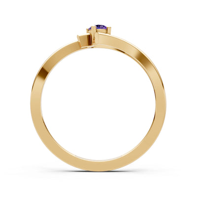Celeste Flow Bypass Dainty Solitaire Ring