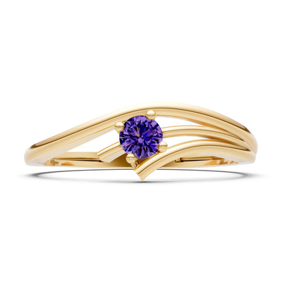 Celeste Flow Bypass Dainty Solitaire Ring
