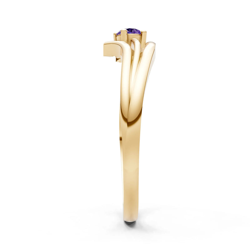 Celeste Flow Bypass Dainty Solitaire Ring