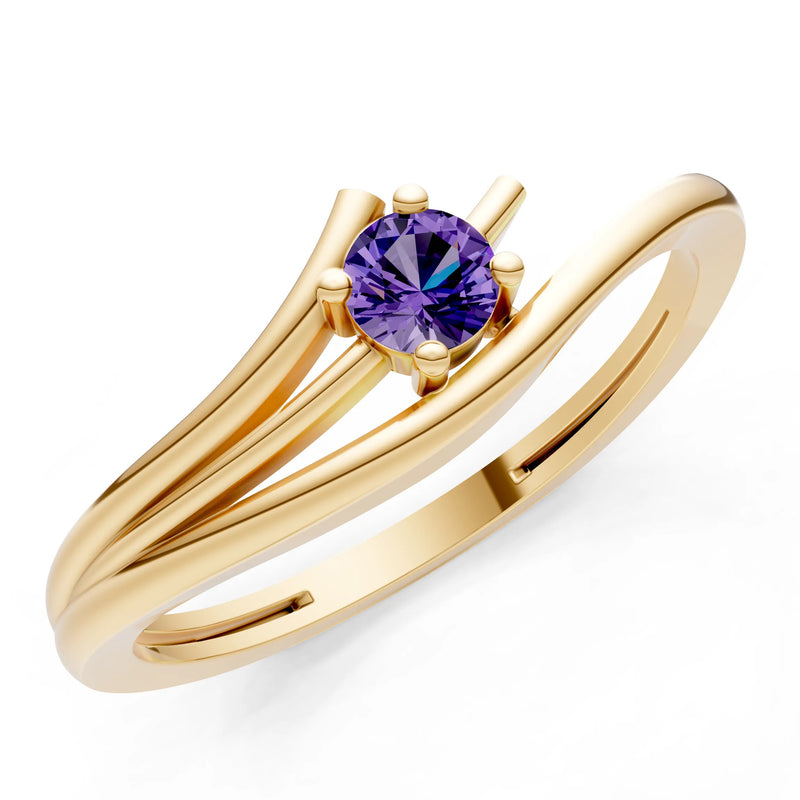 Celeste Flow Bypass Dainty Solitaire Ring