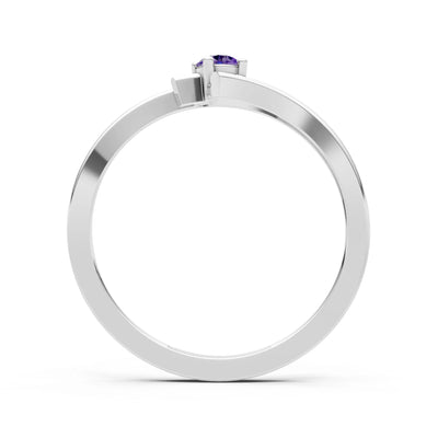 Celeste Flow Bypass Dainty Solitaire Ring