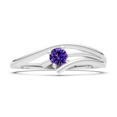 Celeste Flow Bypass Dainty Solitaire Ring