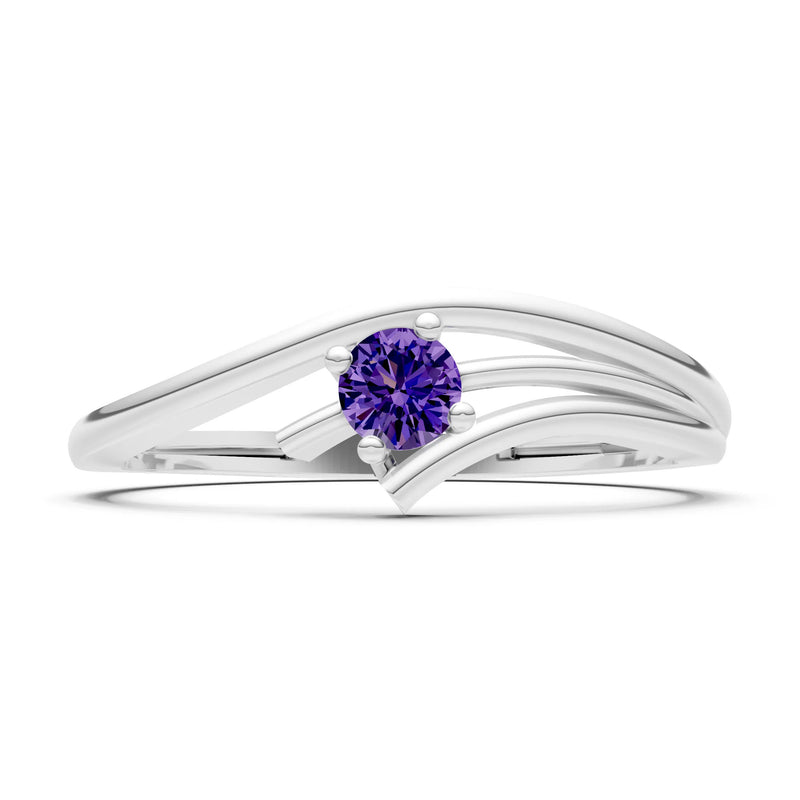 Celeste Flow Bypass Dainty Solitaire Ring