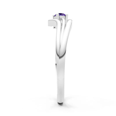 Celeste Flow Bypass Dainty Solitaire Ring