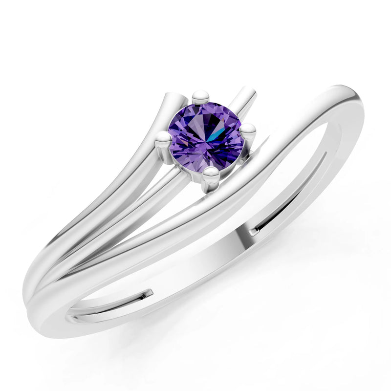 Celeste Flow Bypass Dainty Solitaire Ring