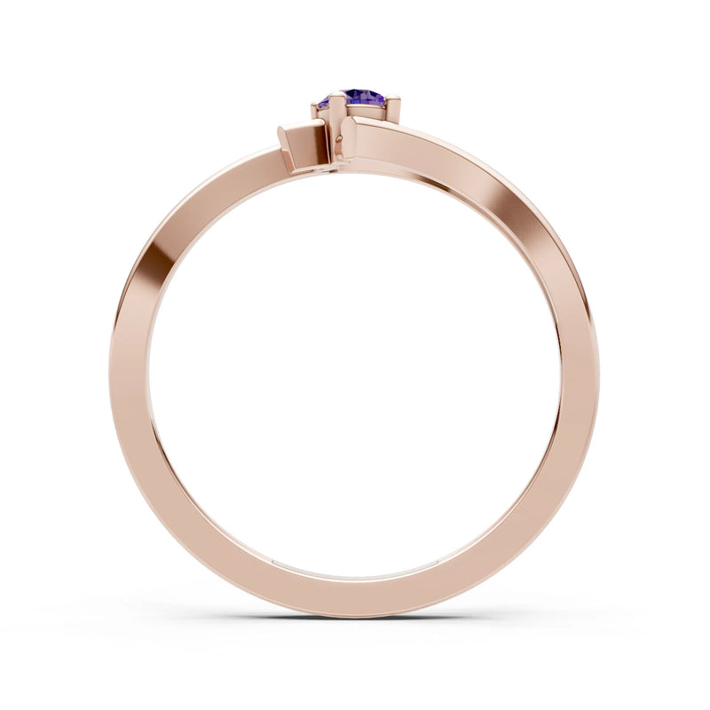 Celeste Flow Bypass Dainty Solitaire Ring