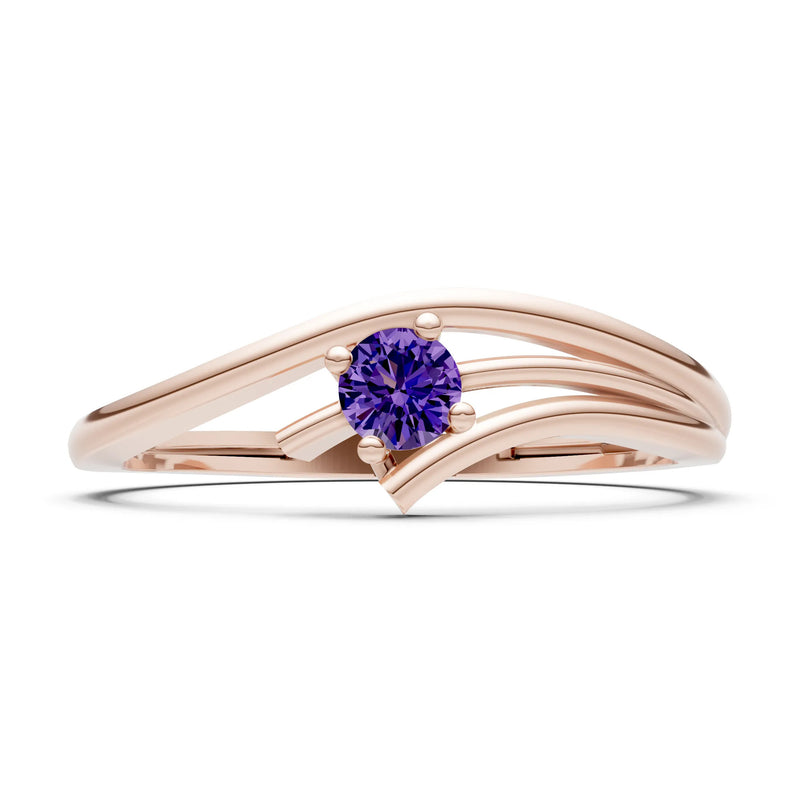 Celeste Flow Bypass Dainty Solitaire Ring