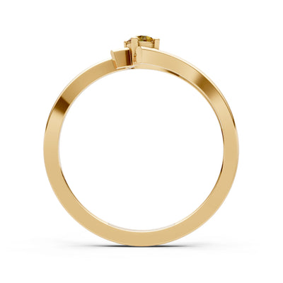 Celeste Flow Bypass Dainty Solitaire Ring