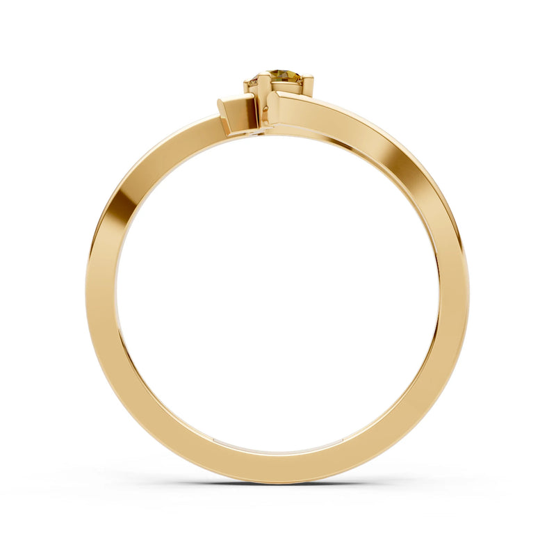 Celeste Flow Bypass Dainty Solitaire Ring