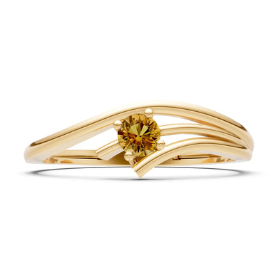 Celeste Flow Bypass Dainty Solitaire Ring