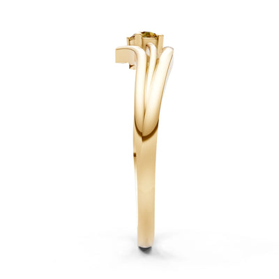 Celeste Flow Bypass Dainty Solitaire Ring