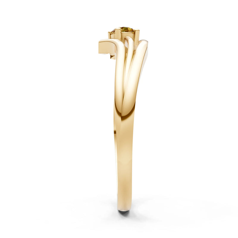 Celeste Flow Bypass Dainty Solitaire Ring