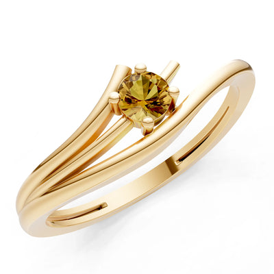 Celeste Flow Bypass Dainty Solitaire Ring