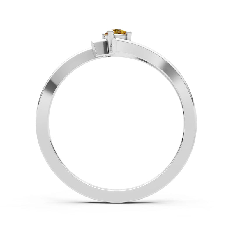 Celeste Flow Bypass Dainty Solitaire Ring