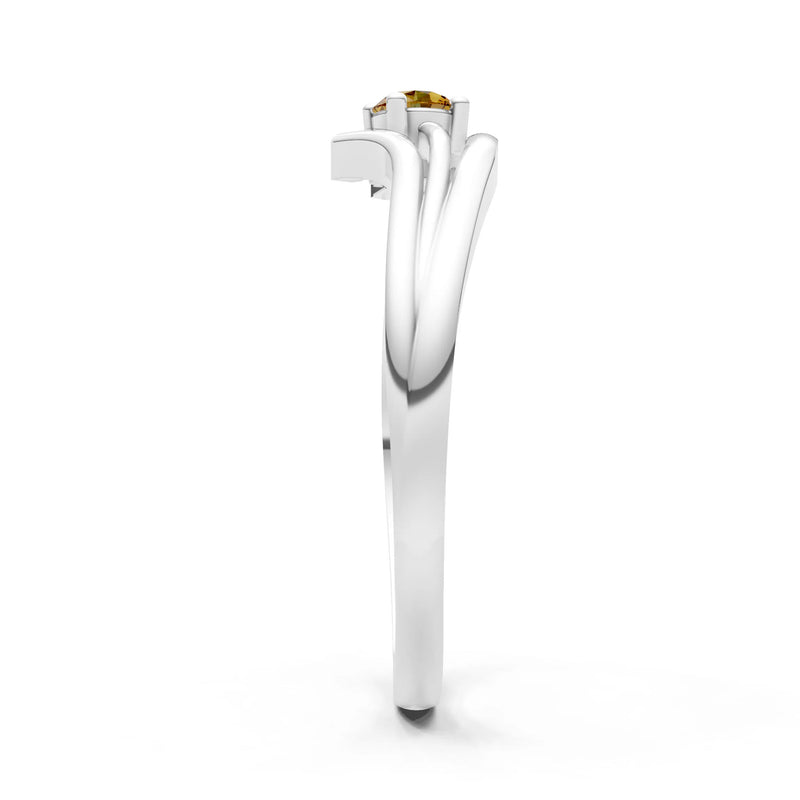 Celeste Flow Bypass Dainty Solitaire Ring