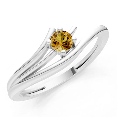 Celeste Flow Bypass Dainty Solitaire Ring