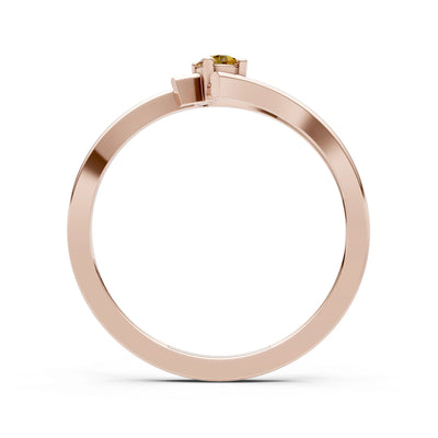 Celeste Flow Bypass Dainty Solitaire Ring