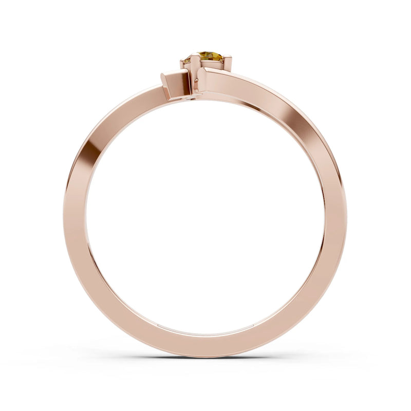 Celeste Flow Bypass Dainty Solitaire Ring