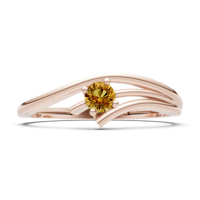 Celeste Flow Bypass Dainty Solitaire Ring