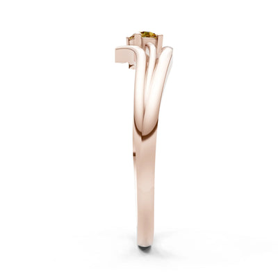Celeste Flow Bypass Dainty Solitaire Ring