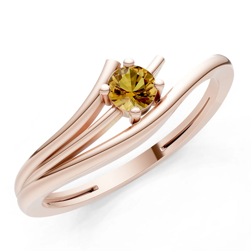 Celeste Flow Bypass Dainty Solitaire Ring